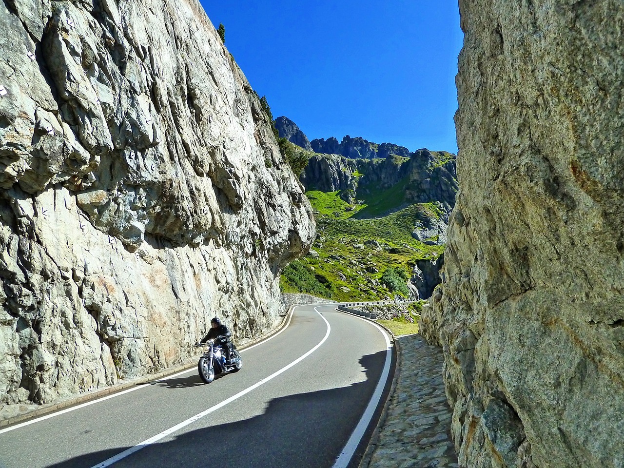 motorcycle on a mountain road