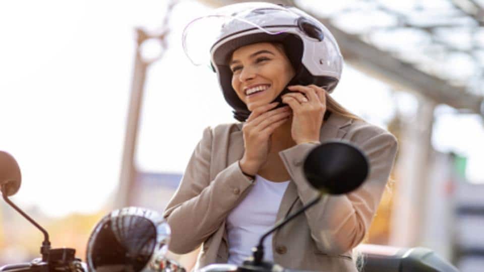 woman wearing a helmet