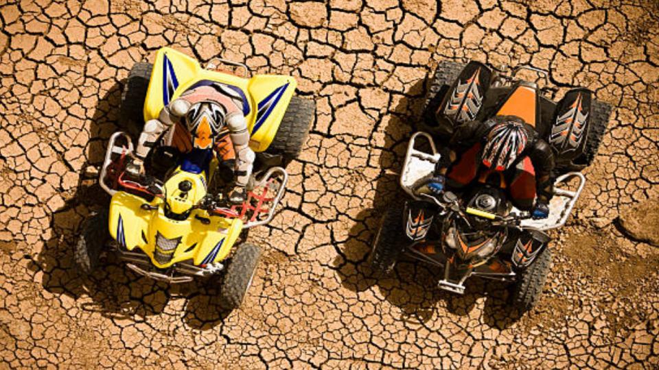 two atv riders top view image