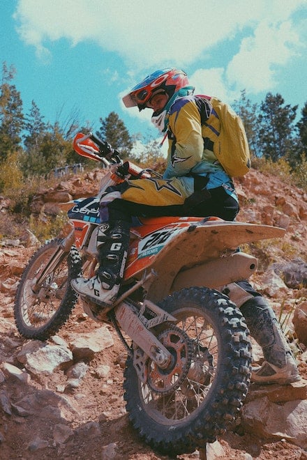 Dirt Bike Rider on Mountain